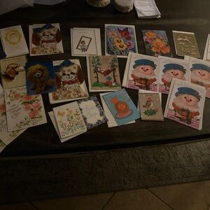 Assorted Vintage Greeting Cards - Floral, Animals & Holiday Designs